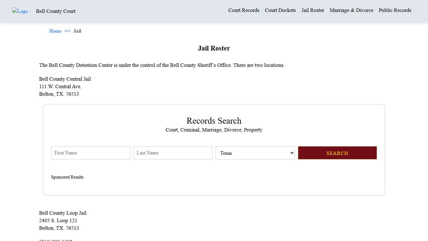 Jail Roster Bell County Court