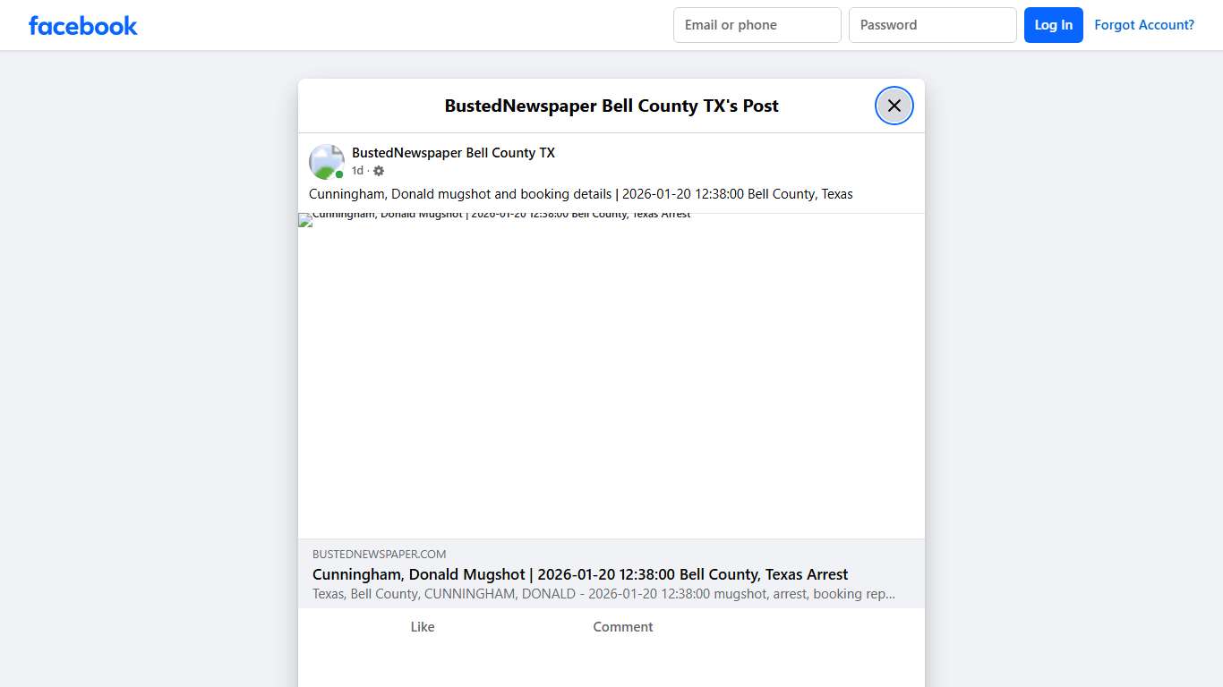 Cunningham, Donald... - BustedNewspaper Bell County TX Facebook
